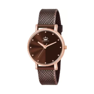 Limestone LS1369 Analog Watch for Women - Mesh Design, Brown Dial