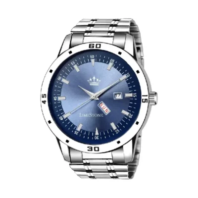 Limestone LS2700 men's blue dial silver stainless steel watch