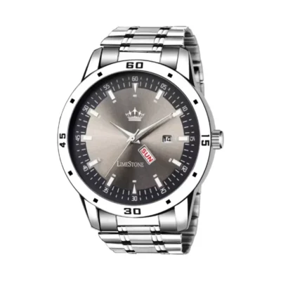 LIMESTONE LS2720 Magnum Watch, Grey Dial Silver Chain Watch, Men's Analog Quartz Watch