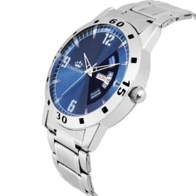 Limestone LS2732 Avengers watch, blue dial silver chain analog watch, men's stainless steel watch