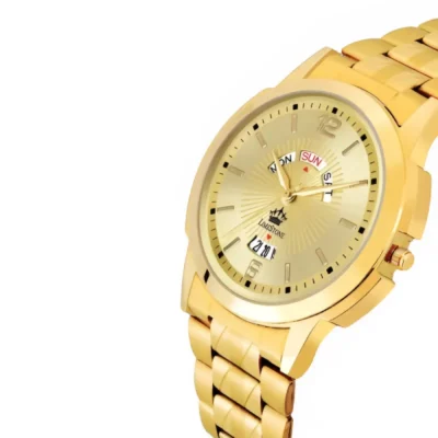 Limestone LS2811 Watch, Golden Dial Analog Watch, Men's Golden Chain Watch