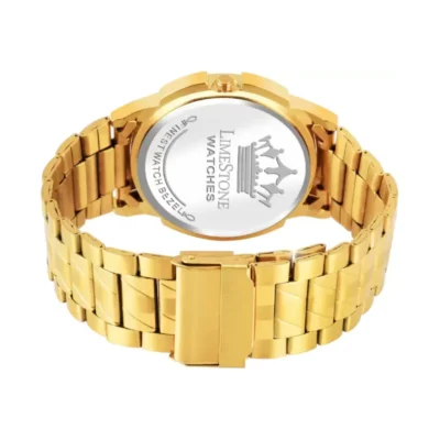 Limestone LS2811 Watch, Golden Dial Analog Watch, Men's Golden Chain Watch