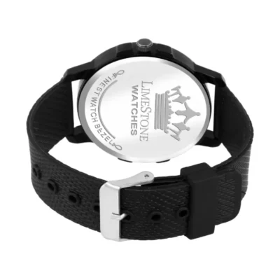 Limestone LS2842 men's black mesh silicon strap watch