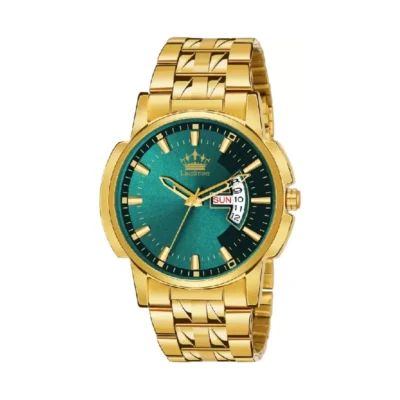 Limestone LS2897 Watch, Green Dial Watch, Golden Chain Watch, Men's Analog Watch