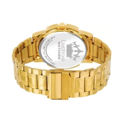 Limestone LS2997 Silver Dial Golden Chain Analog Watch for Men