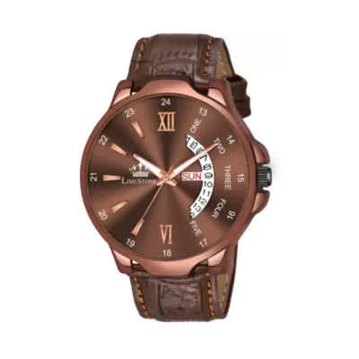 Limestone LS3000 Brown Dial Men's Analog Watch - Brown Leather Strap