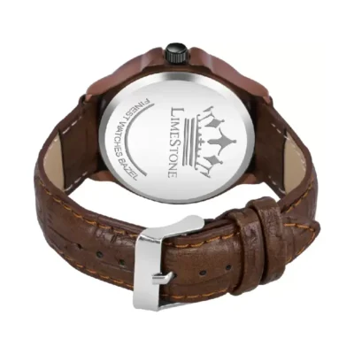 Limestone LS3000 Brown Dial Men's Analog Watch - Brown Leather Strap