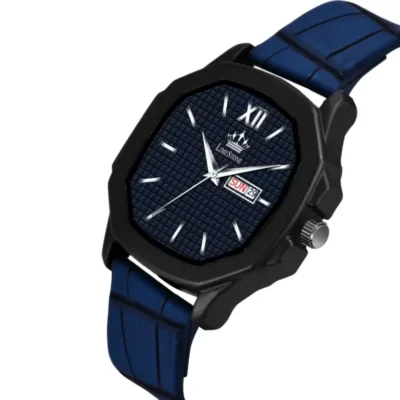 Limestone LS3015 OTUS blue silver dial, black leather strap men's watch