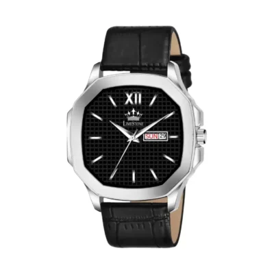 Limestone LS3023 OTUS black silver dial, black leather strap men’s watch