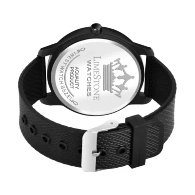 Limestone LS3034 black dial silicon mesh strap men's watch