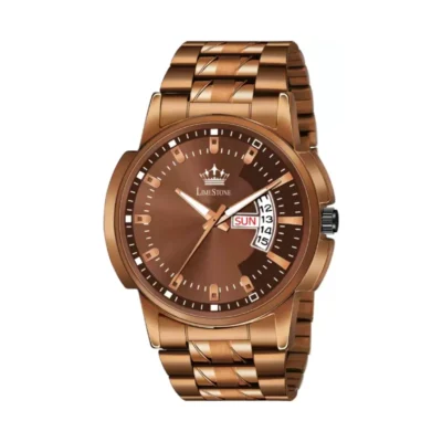 Limestone LS3039 Watch, Men's Brown Dial Analog Watch, Brown Chain Strap Watch