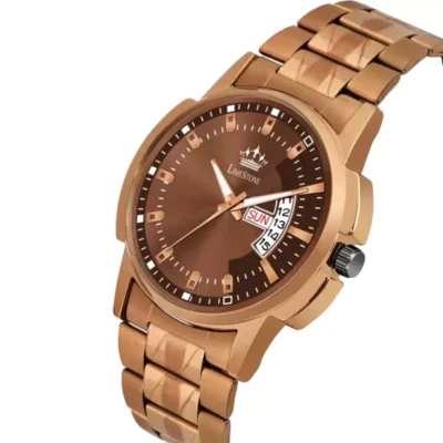Limestone LS3039 Watch, Men's Brown Dial Analog Watch, Brown Chain Strap Watch