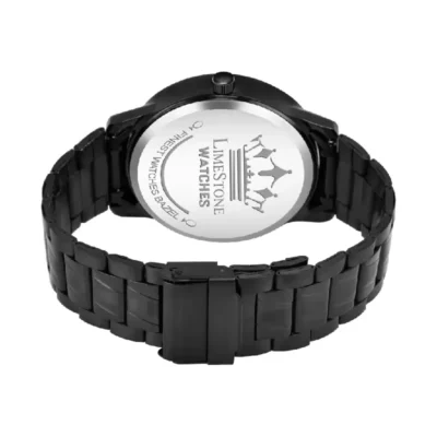 Limestone LS3048 black dial watch, Stainless steel men's analog watch