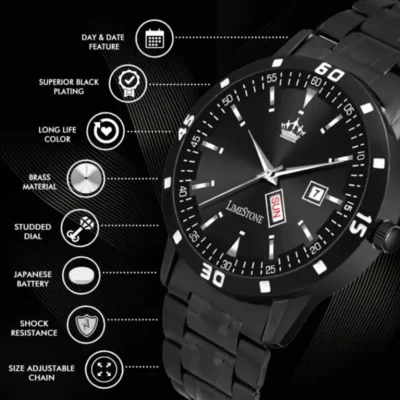 Limestone LS3049 Black Dial Analog Watch for Men