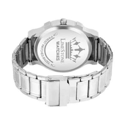 Limestone LS3057 OTUS men's watch, skeleton silver dial, stainless steel chain