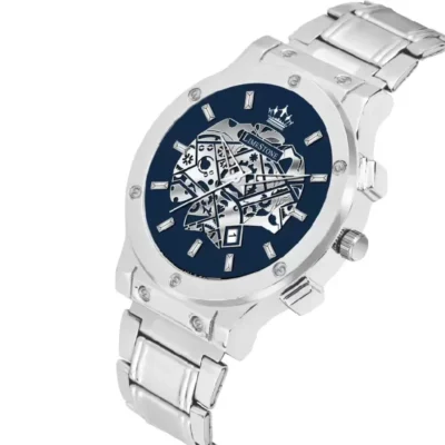Limestone LS3058 OTUS men's watch, skeleton dial watch, blue silver analog watch