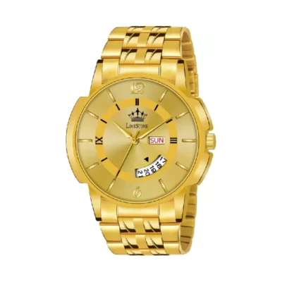 Limestone LS3062 Gold Dial Golden Chain Analog Watch for Men