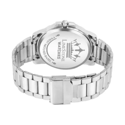 Limestone LS3068 Men's Analog Watch, Brown Dial Silver Chain Watch, Elegant Watch for Men