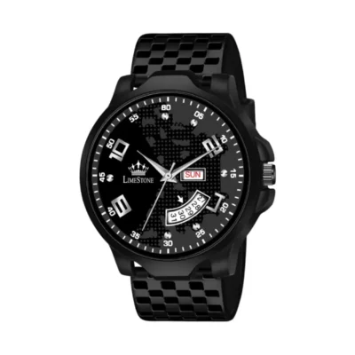 imestone LS3081 black dial men's watch," "Chess design black strap watch," "Men’s quartz analog watch.