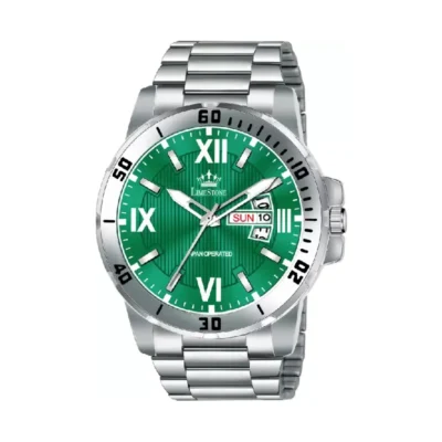 Limestone LS3201 men's watch green dial", "Limestone silver chain analog watch