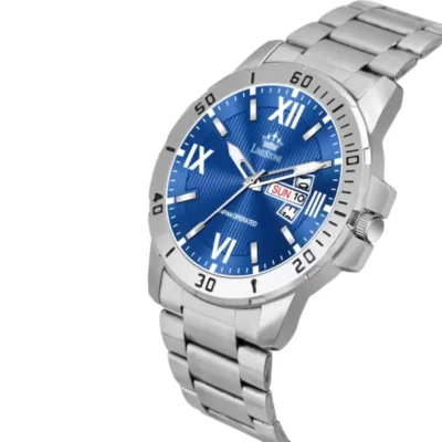 Limestone LS3206 men's watch, blue dial silver chain analog watch
