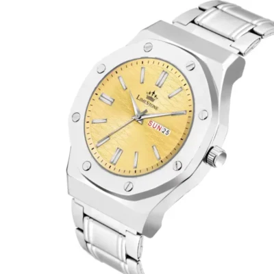 Limestone LS3216 Yellow Dial Silver Chain Analog Watch for Men