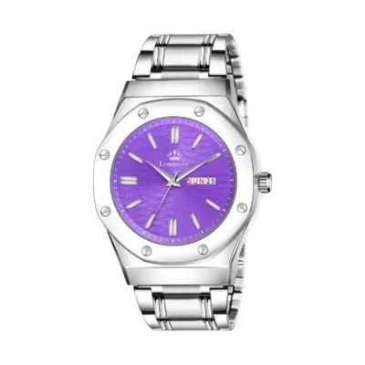 Limestone LS3217 Purple Dial Silver Chain Analog Watch for Men
