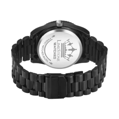 Limestone LS3222 Men's Analog Watch, Black Dial, Stainless Steel Chain Strap