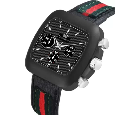 Limestone LUXE131 Analog Watch, Black Dial Designer Strap Watch for Men